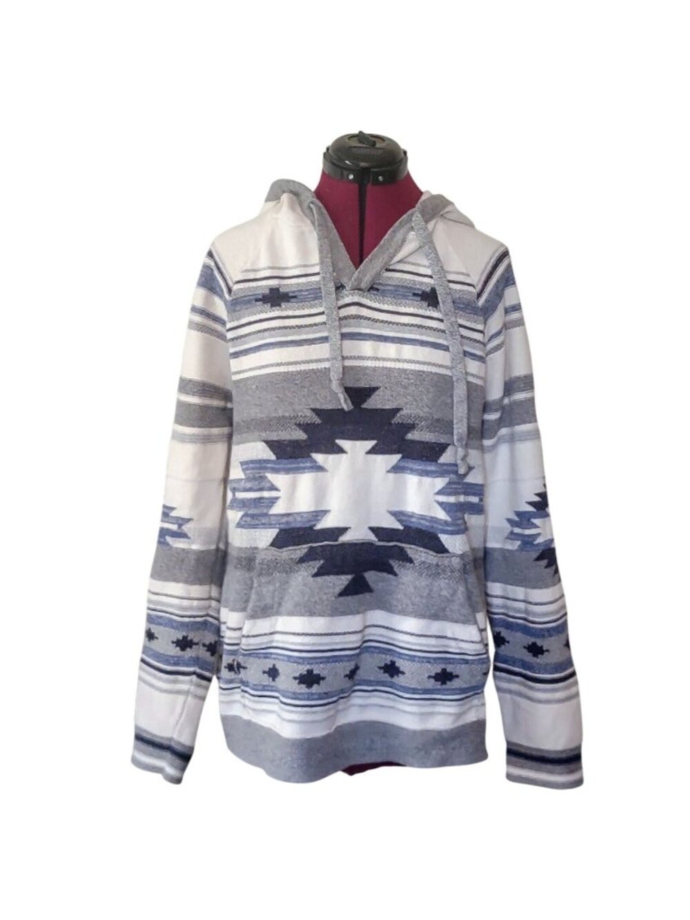 American Eagle Hoodie Sweater Men’s Large Multicolor Knit Pullover Hooded